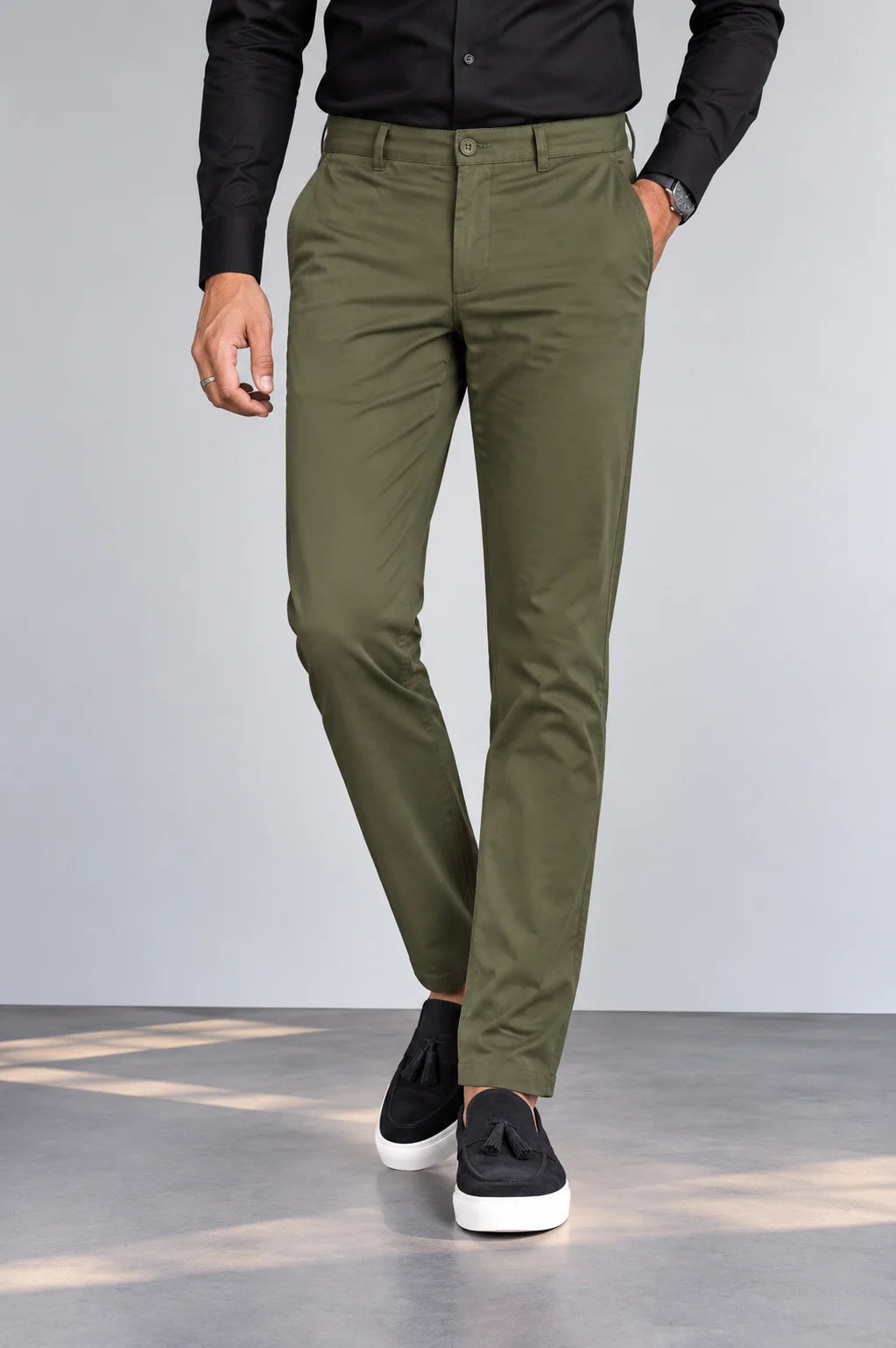 Olive Green Cotton Chino