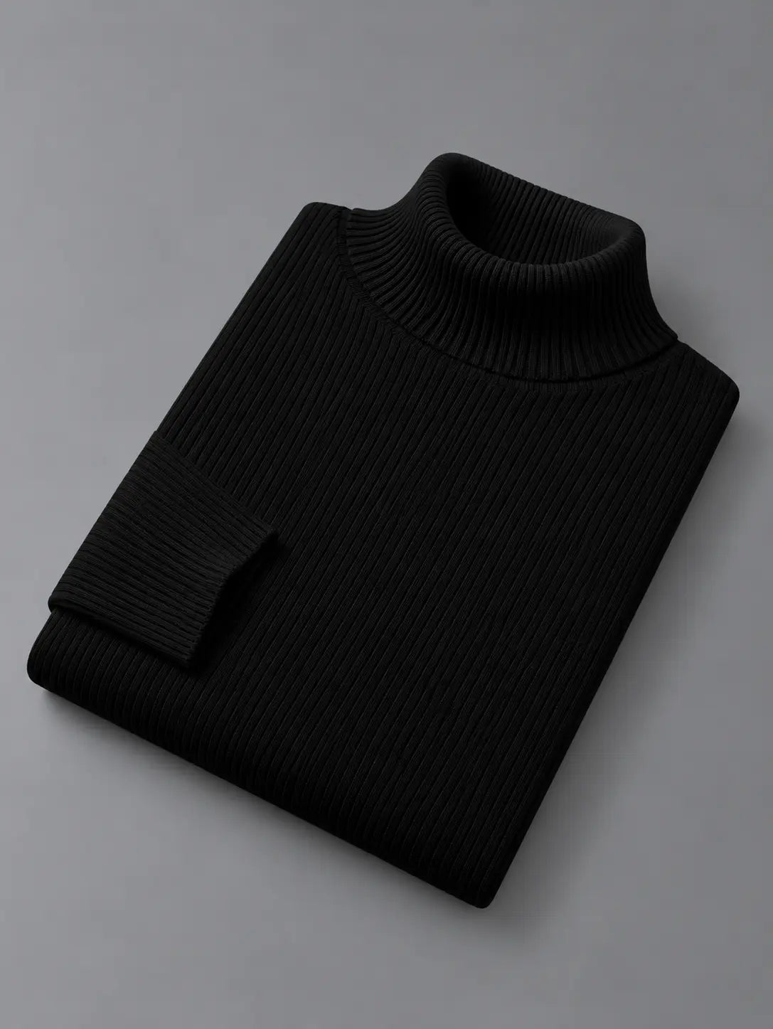 Ribbed Highneck | Black | Unisex