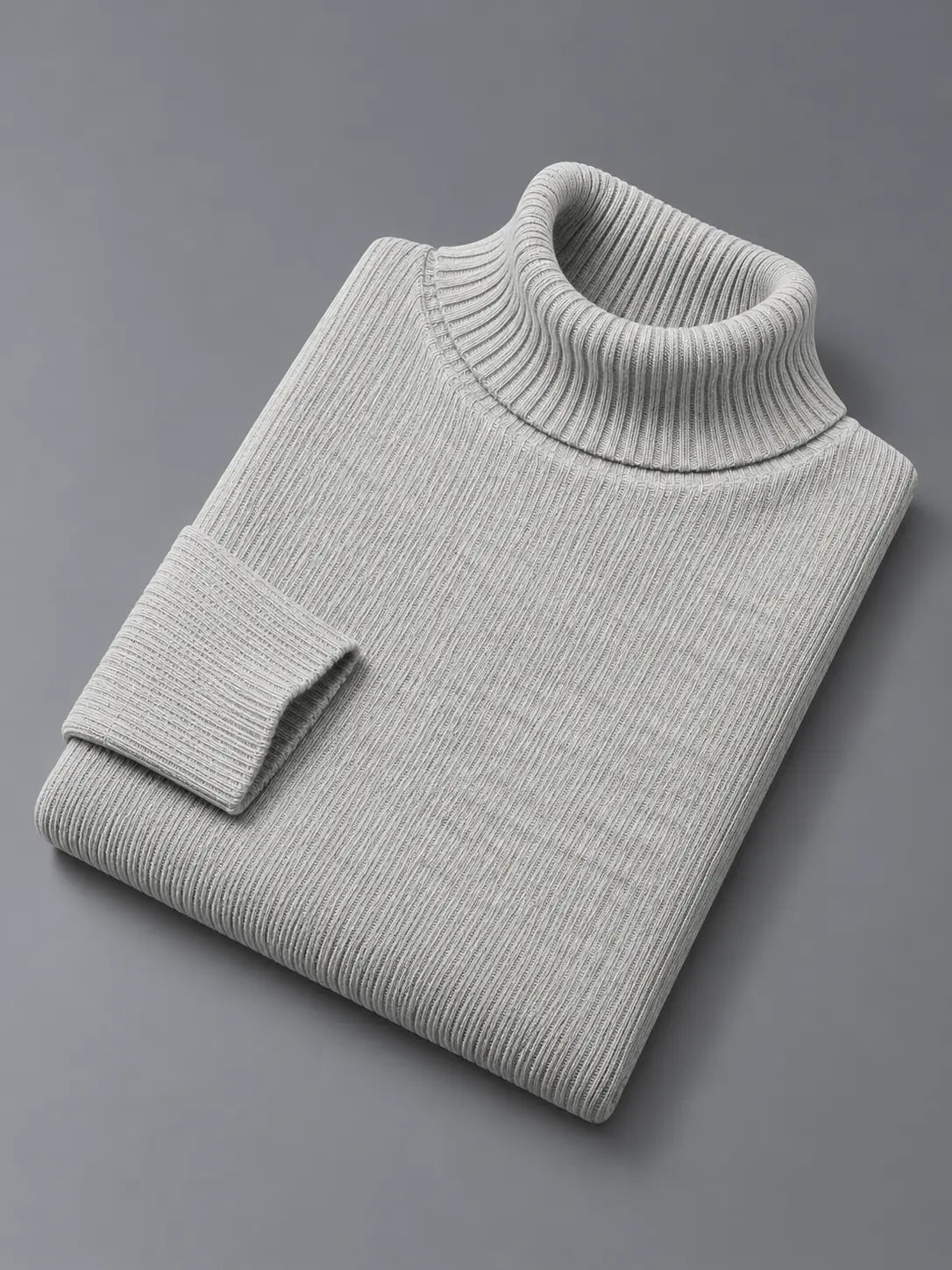 Ribbed Highneck | Light Heather Grey | Unisex
