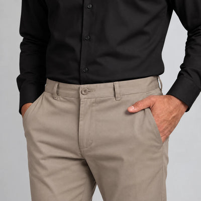 Taupe Beige Cotton Chino
