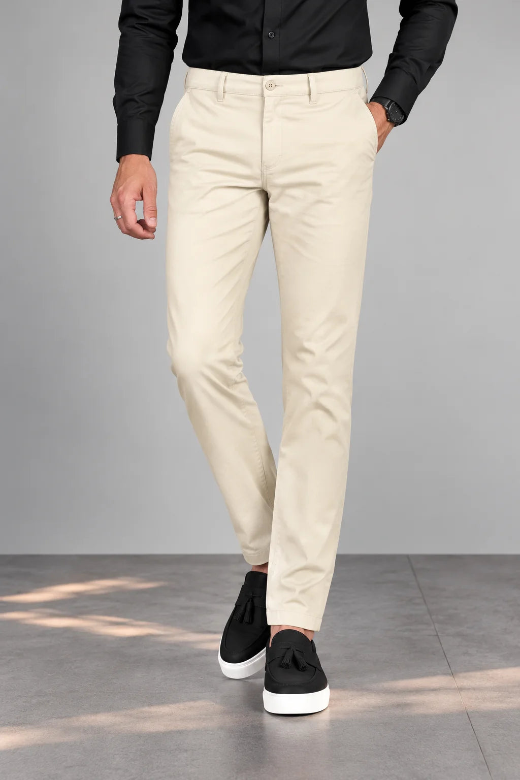 Beige Cotton Chino