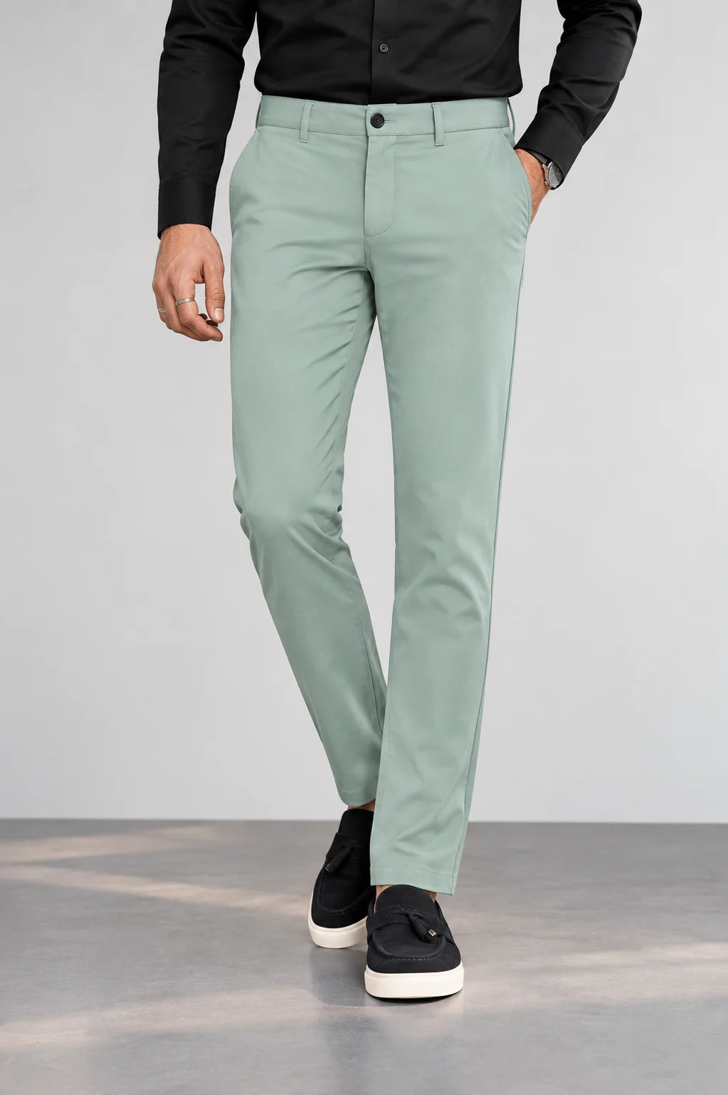 Soft Sage Green Cotton Chino