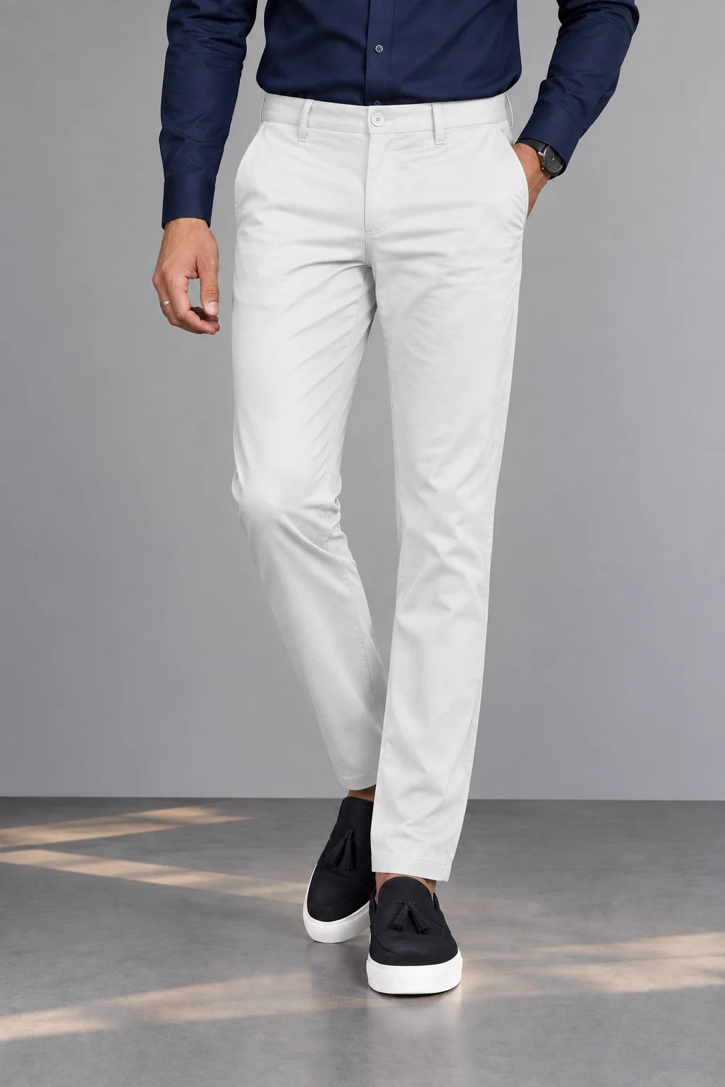 Crystal White Cotton Chino