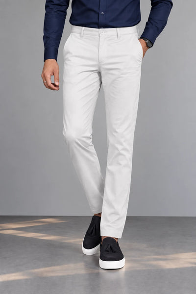 Crystal White Cotton Chino