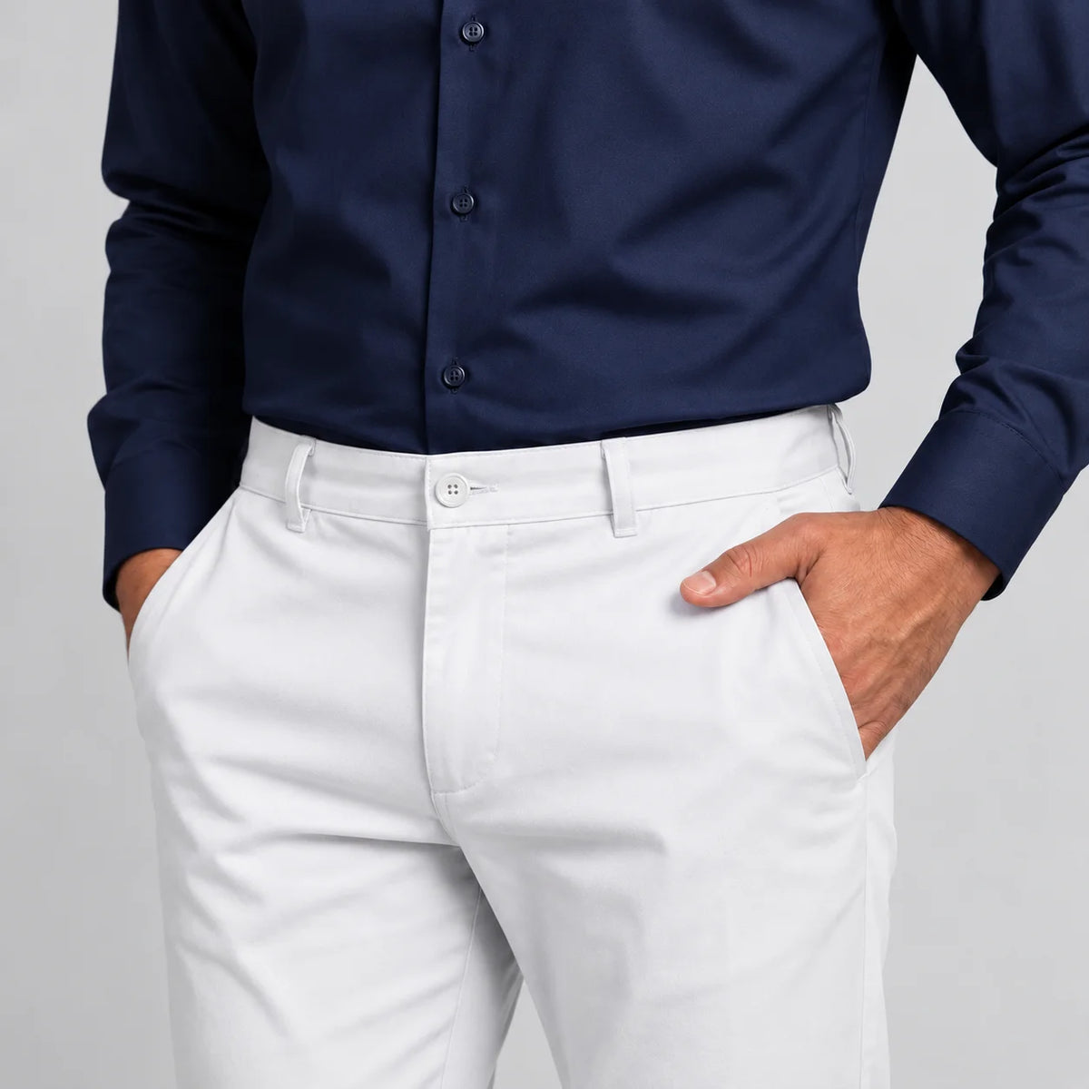Crystal White Cotton Chino