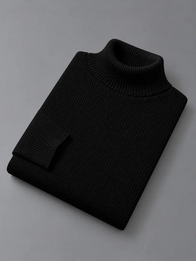 Ribbed Highneck | Black | Unisex