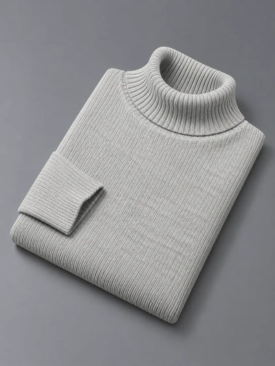 Ribbed Highneck | Light Heather Grey | Unisex