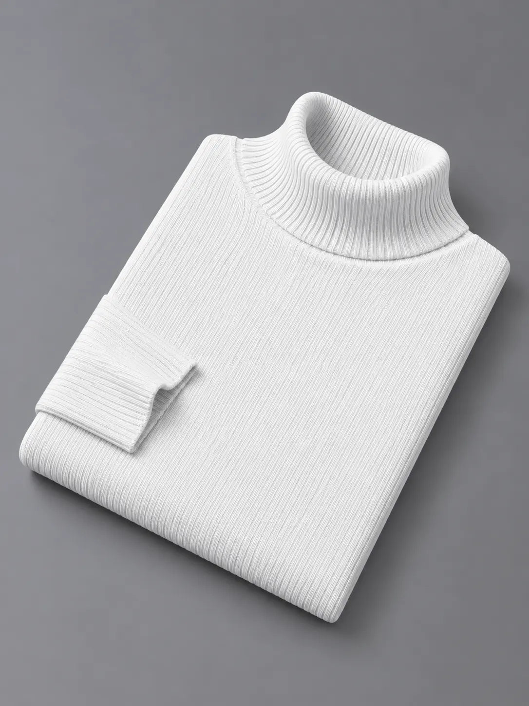 Ribbed Highneck | White | Unisex