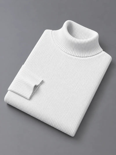 Ribbed Highneck | White | Unisex