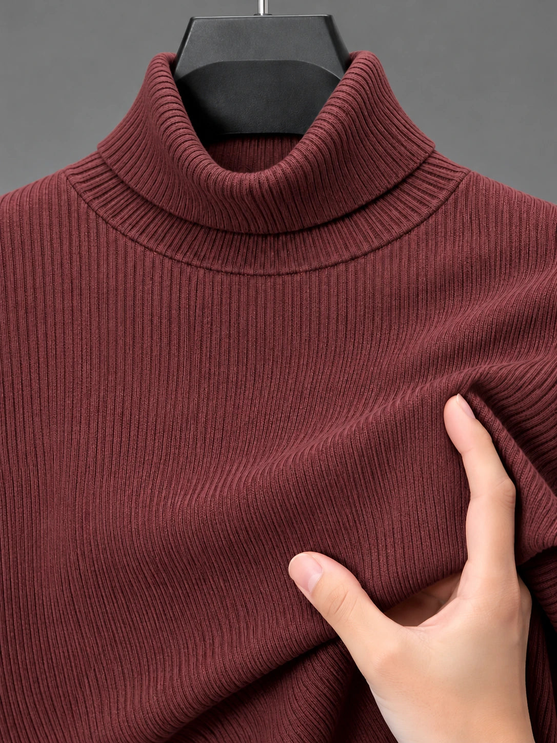 Ribbed Highneck | Maroon | Unisex