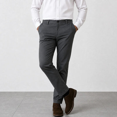 Charcoal Grey Cotton Chino