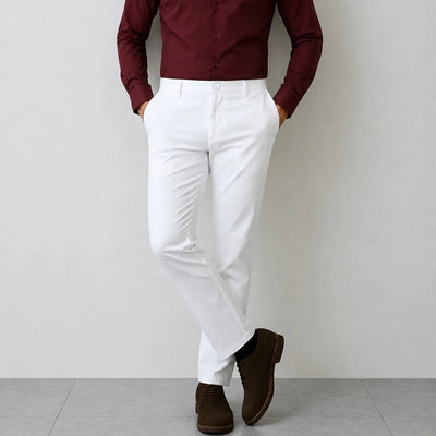 Crystal White Cotton Chino