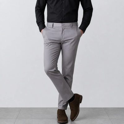 Silver Grey Cotton Chino