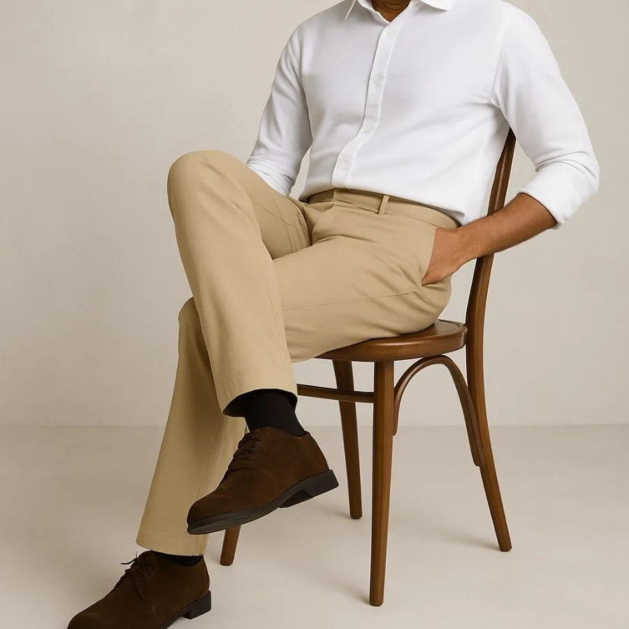Beige Cotton Chino