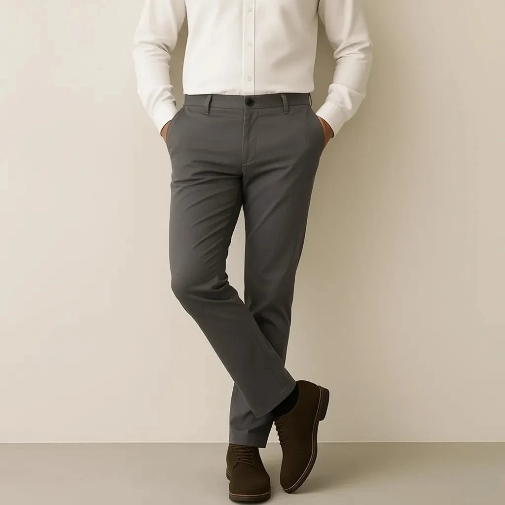 Dark Grey Cotton Chino