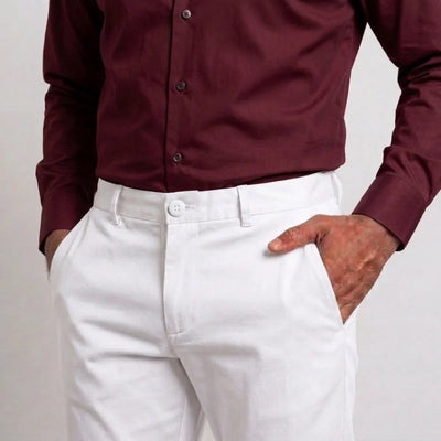 Crystal White Cotton Chino