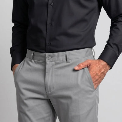 Silver Grey Cotton Chino