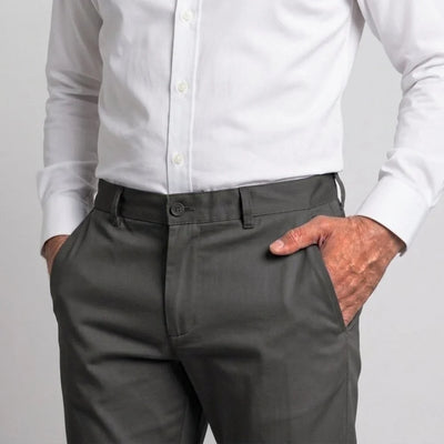 Charcoal Grey Cotton Chino