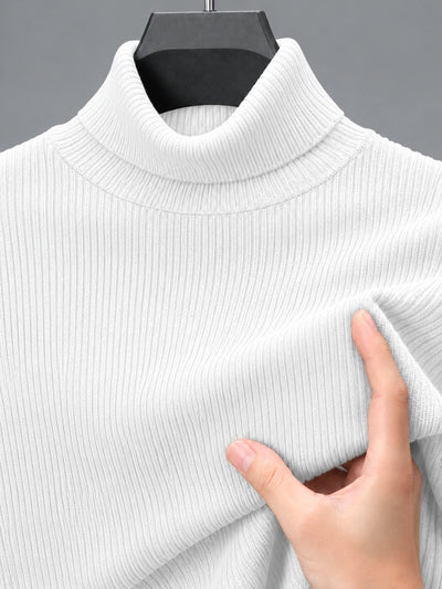 Ribbed Highneck | White | Unisex